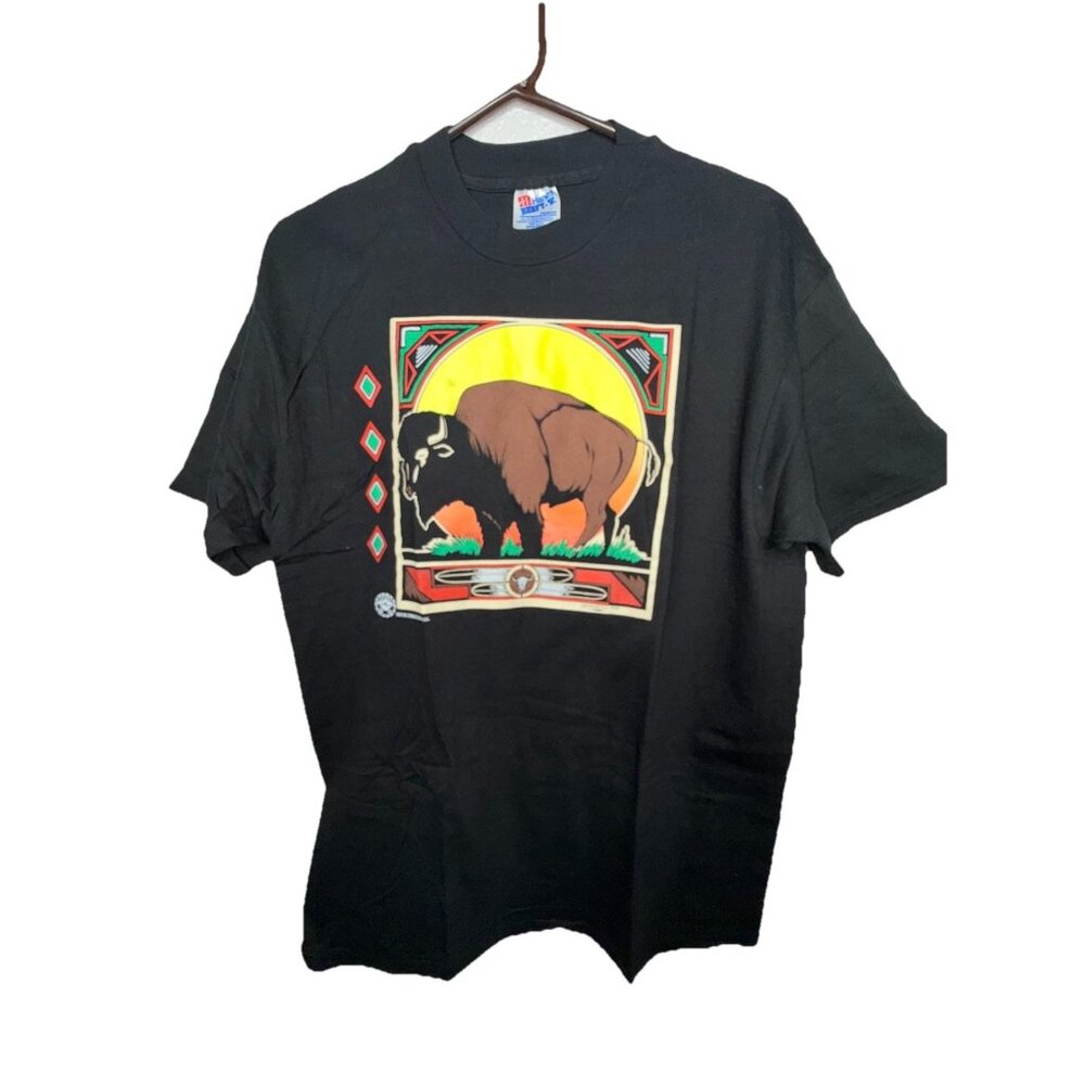 1992 Melvin Bainbridge Native Creations Buffalo T-shirt Southwestern VTG NEW Q